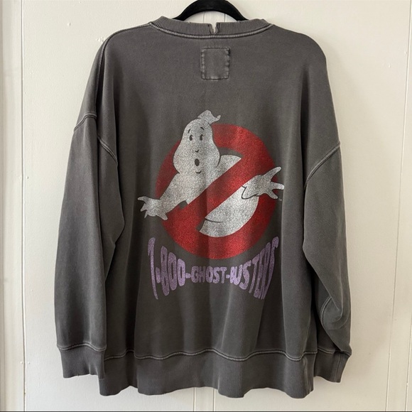 Aerie The Chill Crewneck Sweatshirt in Ghostbusters Graphic Gray Medium - Picture 4 of 12